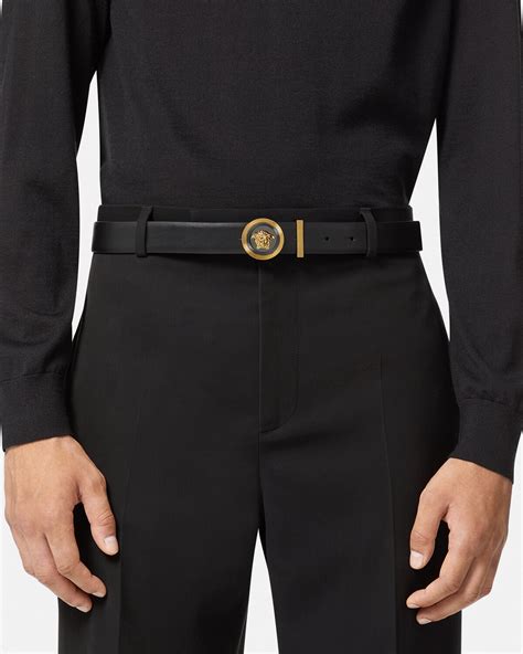 versace medusa biggie leather belt|Versace Medusa belt men.